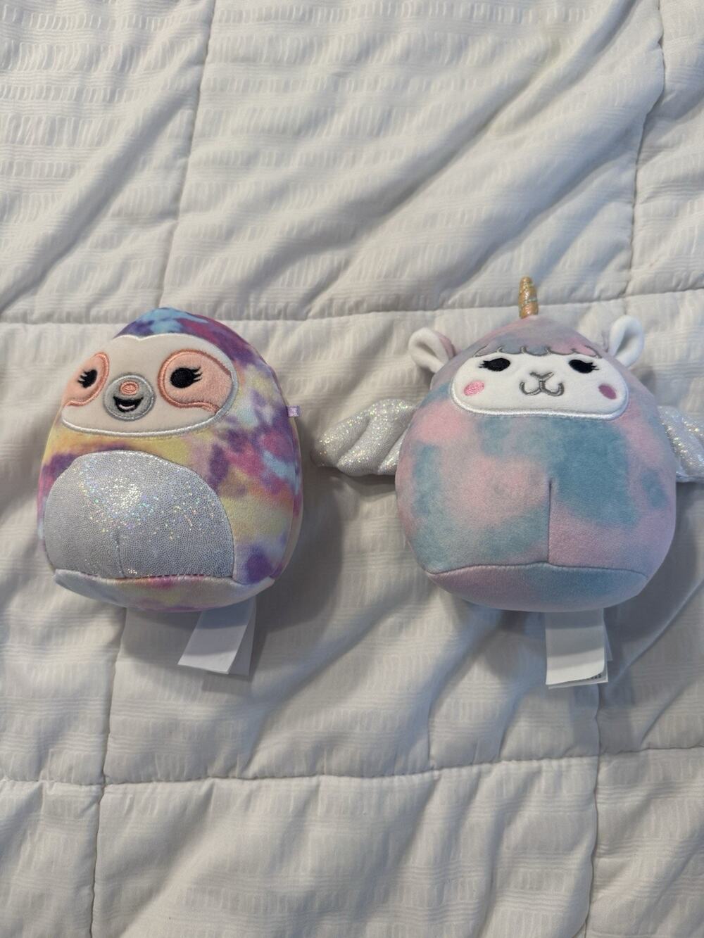 Lot of 2 Small Squishmallows Adderley the Sloth Winona the Llama Pegacorn Pink